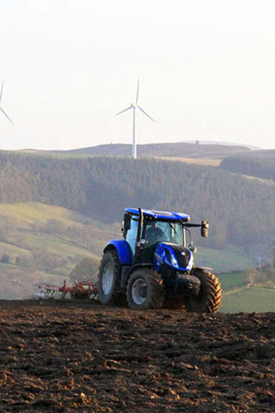 Rhug Estate Wind Farm and Tractor Agriculture