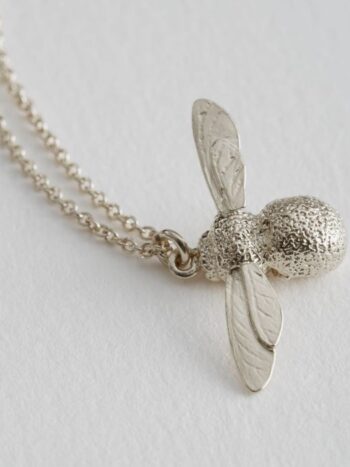 silver baby bee necklace