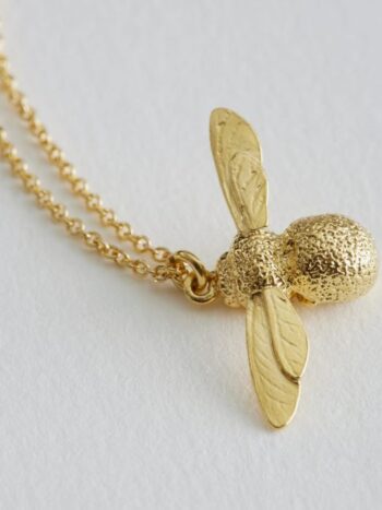gold baby bee necklace