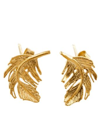 gold feather studs