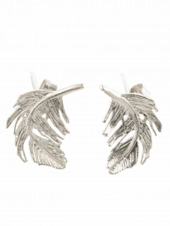 silver feather studs