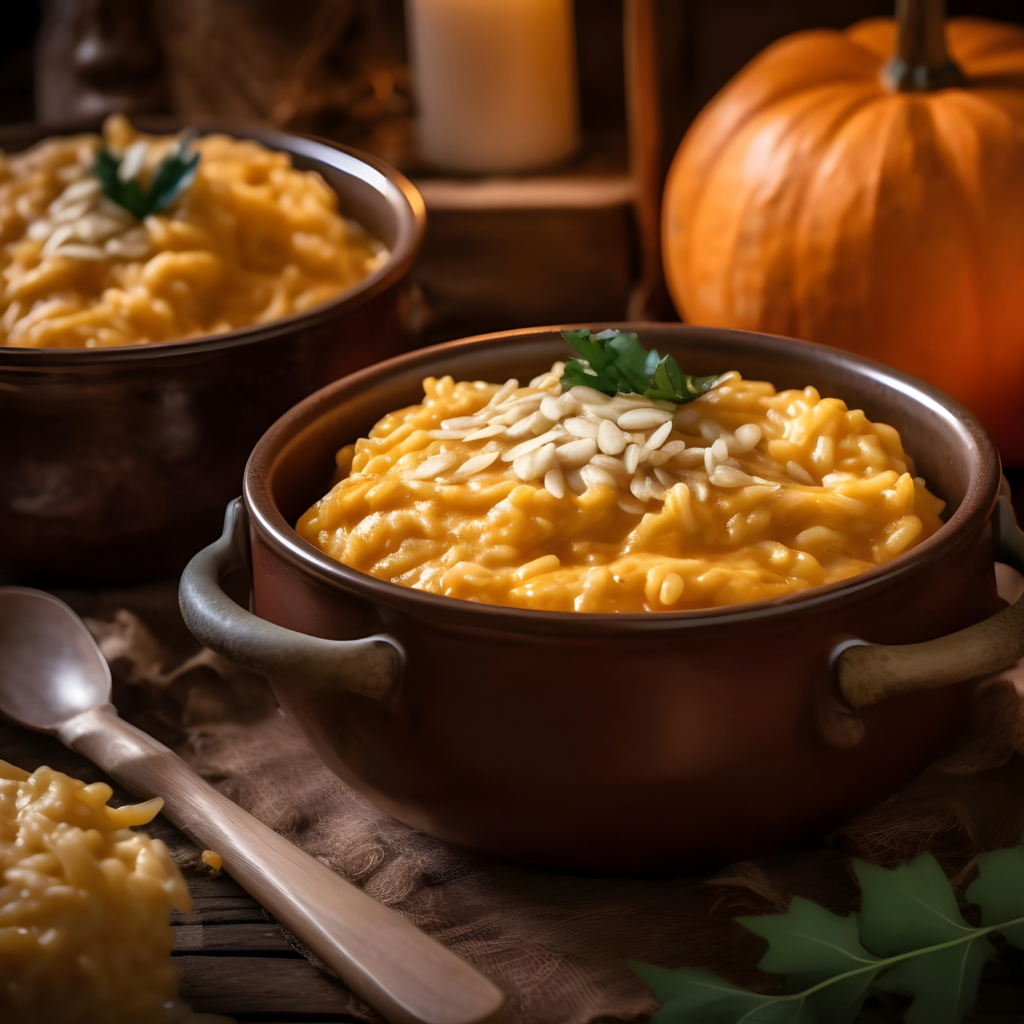 bowl of pumpkin risotto