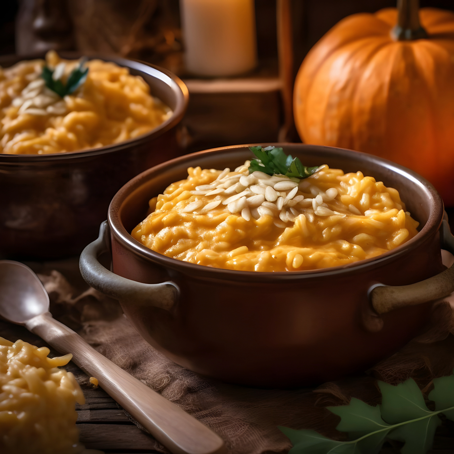bowl of pumpkin risotto