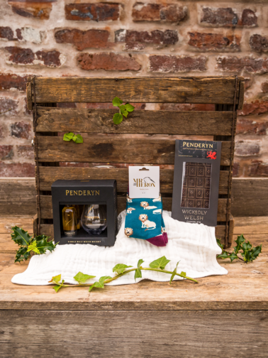 photo of items from a gift hamper for men from Rhug Estate
