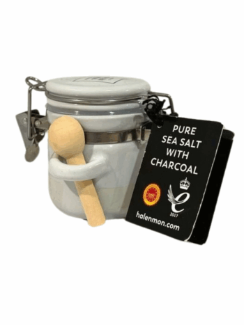 Halen Mon - Pure White Sea Salt Jar White Small Charcoal