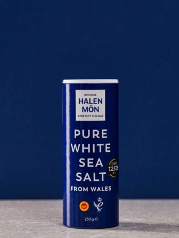 Pure white sea salt
