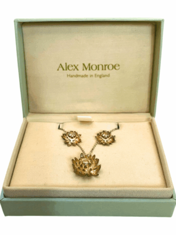 alex monroe chrysanthemum flower stud earrings