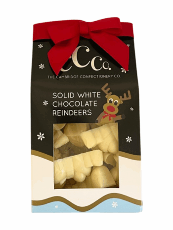 the cambridge confectionery co. solid white chocolate reindeers