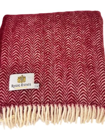 Rhug Estate Red Wool Blanket