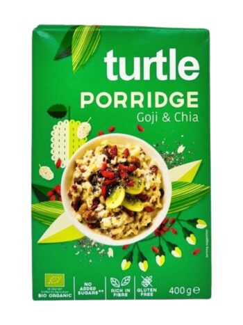 Turtle Porridge with Goji and chia.