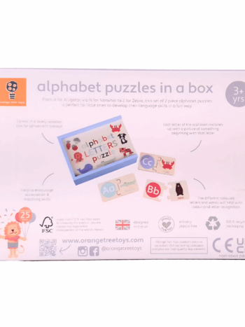 Orange Tree Toys Alphabet Puzzles In A Box Back
