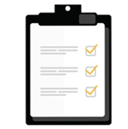 Clipboard with checklist